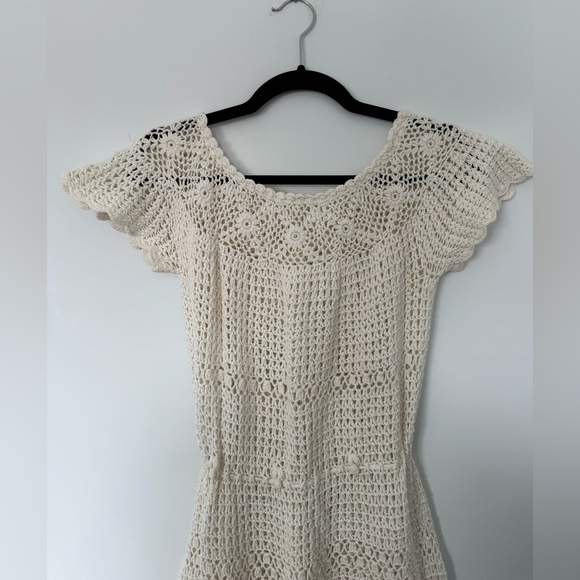 Stunning Vintage Cotton Crochet Midi Dress - Picture 16 of 16